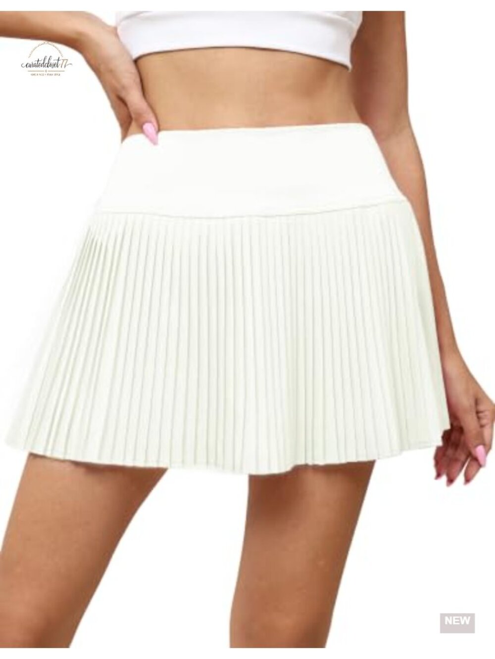 Women's Pleated Tennis Skort Mini Skirt with Pockets & Liner